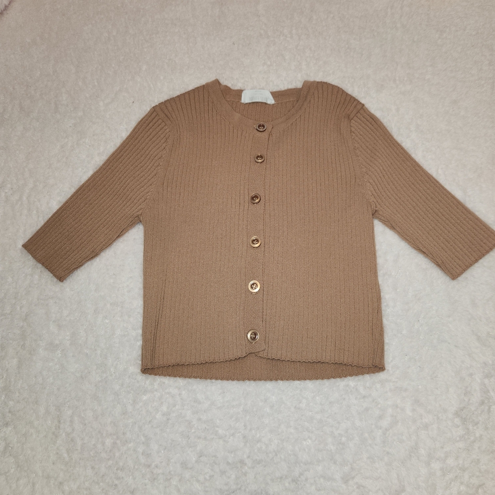 Willow Boutique Beige Ribbed Double Zero  Streatchy Cropped Top